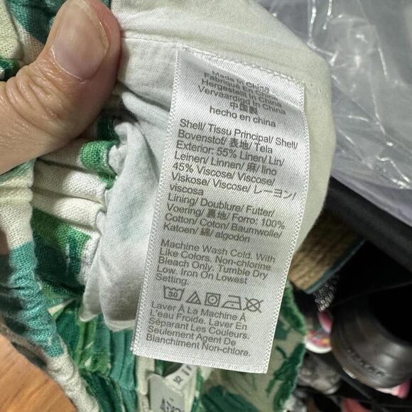 j.crew skirt xs green palm linen blend pencil mid modest beach vacation church - Picture 6 of 6